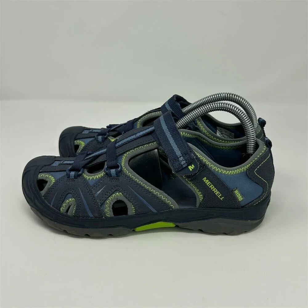 Merrell Hydro Hiker Sandals Unisex Kids Navy Green Closed Toe Water Shoes Size 6